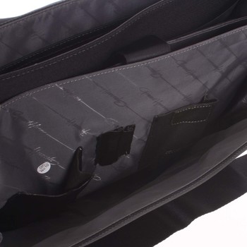 Velká pánska kožená taška přes rameno černá - Gerard Henon Mentor