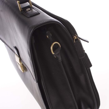 Luxusní elegantní kožená aktovka černá - Gerard Henon Bravis