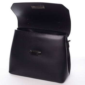 Originální hladká černá dámská kabelka do ruky - ItalY Neola