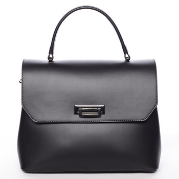 Originální hladká černá dámská kabelka do ruky - ItalY Neola