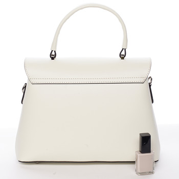 Originální hladká krémová dámská kabelka do ruky - ItalY Neola
