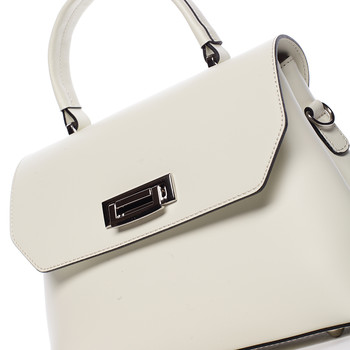 Originální hladká krémová dámská kabelka do ruky - ItalY Neola