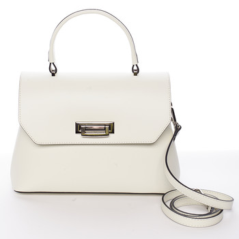 Originální hladká krémová dámská kabelka do ruky - ItalY Neola