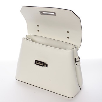 Originální hladká krémová dámská kabelka do ruky - ItalY Neola