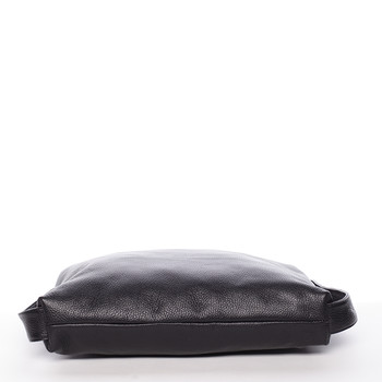 Módní černá kožená kabelka přes rameno - ItalY Nympha