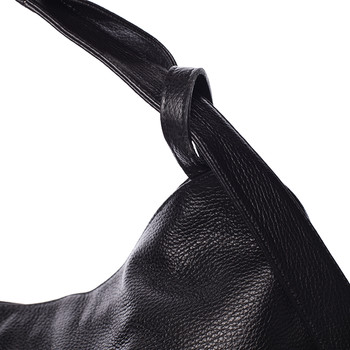 Módní černá kožená kabelka přes rameno - ItalY Nympha
