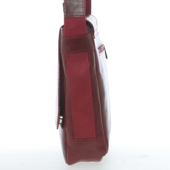 Červená stylová crossbody kožená taška - Delami 1246