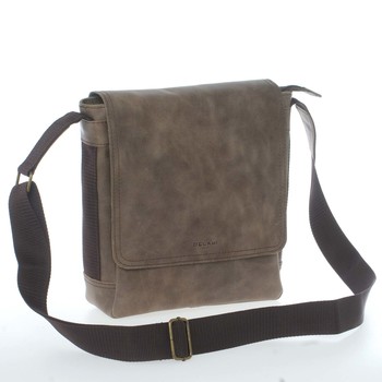 Světle hnědá stylová crossbody kožená taška - Delami 1246