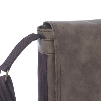 Světle hnědá stylová crossbody kožená taška - Delami 1246