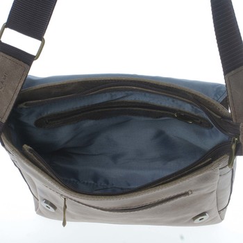 Světle hnědá stylová crossbody kožená taška - Delami 1246