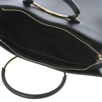 Společenská hladká černá dámská kabelka do ruky - ItalY Neola