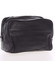 Pánská černá kožená kosmetická taška - E680