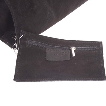 Velká dámská kožená kabelka přes rameno černá - ItalY Ocypete