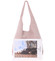 Velká dámská kožená kabelka přes rameno světle růžová - ItalY Ocypete