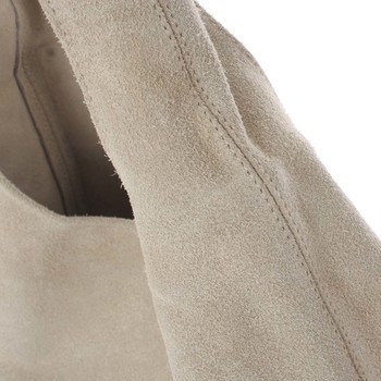 Velká dámská kožená kabelka přes rameno světle béžová - ItalY Ocypete