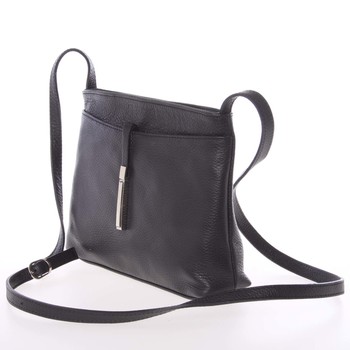 Dámská kožená elegantní crossbody kabelka černá - ItalY Niobe