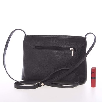 Dámská kožená elegantní crossbody kabelka černá - ItalY Niobe