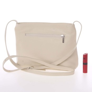 Dámská kožená elegantní crossbody kabelka světle béžová - ItalY Niobe