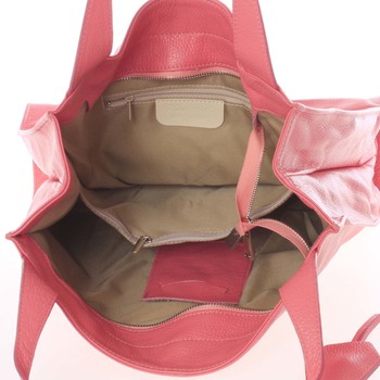 Elegantní růžová kožená kabelka přes rameno - ItalY Nyse