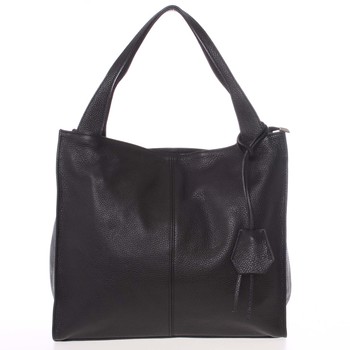 Elegantní černá kožená kabelka přes rameno - ItalY Nyse
