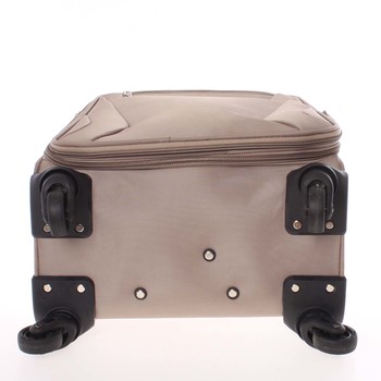 Pevnější látkový kufr tmavý béžový - Lumi Iann M