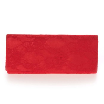 Módní dámské krajkované psaníčko červené - Delami L081