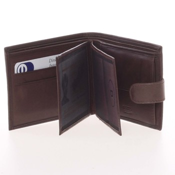 Pánská kožená tmavě hnědá peněženka - Delami 8945