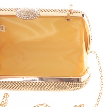 Menší dámské perleťové psaníčko zlaté - Delami v4039