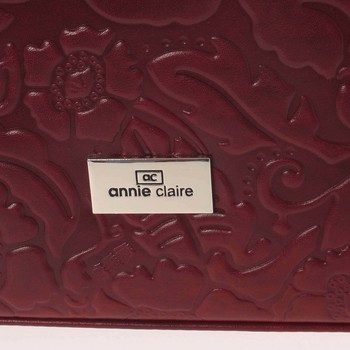Luxusní vínová kožená kabelka se vzorem - Annie Claire 1712
