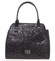 Luxusní černá kožená kabelka se vzorem - Annie Claire 1712