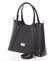 Pevná luxusní černá kožená kabelka saffiano - Annie Claire 4012