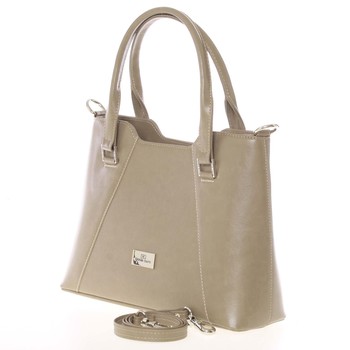 Pevná luxusní camel kožená kabelka saffiano - Annie Claire 4012