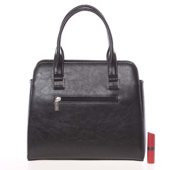 Pevná luxusní černá kožená kabelka - Annie Claire 2212