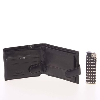 Elegantní pánská kožená peněženka černá - Ellini Panther