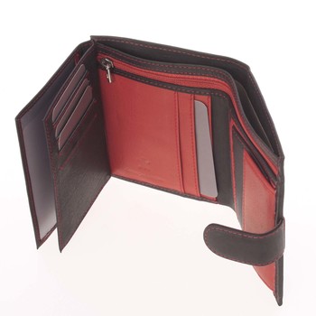 Prošívaná kožená peněženka černá - Bellugio Palaemon