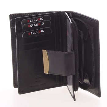 Neotřelá černá kožená peněženka - Bellugio Onesimo