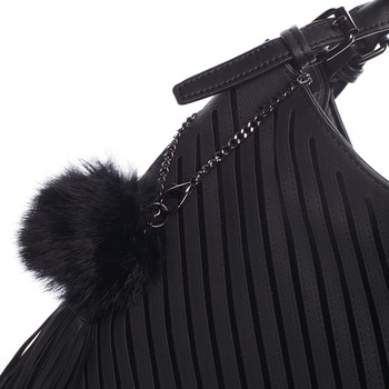 Módní dámská šrafovaná kabelka černá - MARIA C Abbigail