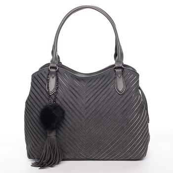 Elegantní dámská šrafovaná kabelka šedá - MARIA C Josephine
