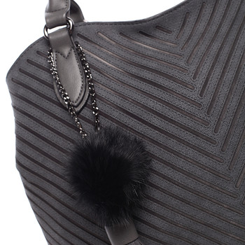Elegantní dámská šrafovaná kabelka šedá - MARIA C Josephine