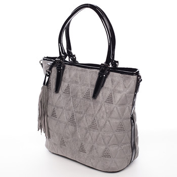 Jedinečná dámská semišová kabelka šedá - MARIA C Emmalee