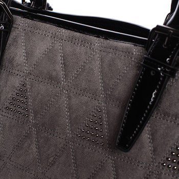Jedinečná dámská semišová kabelka šedá - MARIA C Emmalee