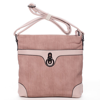 Dámská vroubkovaná crossbody kabelka růžová - Delami Braelyn