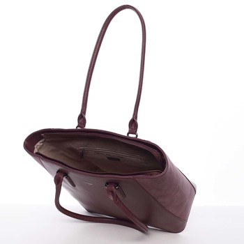 Elegantní dámská tmavě fialová pevná kabelka - David Jones Anaya