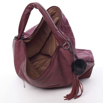 Trendy dámská velká vzorovaná kabelka červená - MARIA C Chana