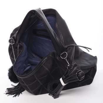 Trendy dámská velká vzorovaná kabelka černá - MARIA C Chana