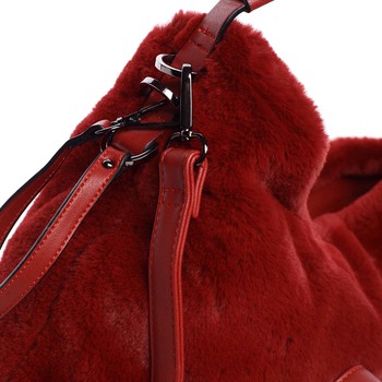 Elegantní dámská kožešinová kabelka červená - MARIA C Janiyah