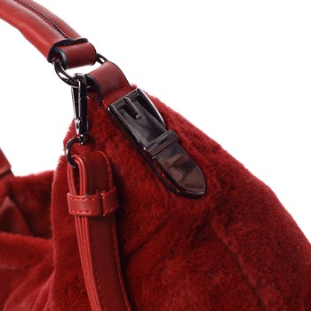 Elegantní dámská kožešinová kabelka červená - MARIA C Janiyah