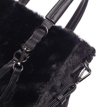 Exkluzivní kožešinová kabelka do ruky černá - MARIA C Zoey