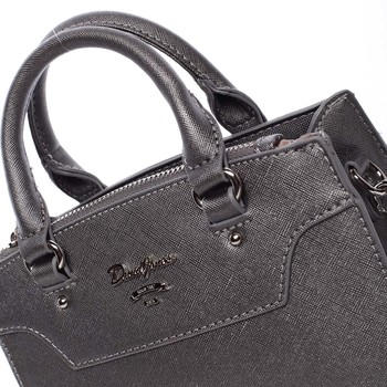 Malá luxusní kabelka do ruky tmavě stříbrná - David Jones Phaedra