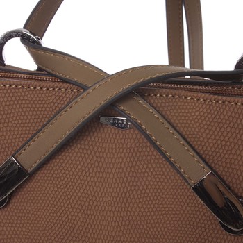 Elegantní strukturovaný hnědý batůžek/kabelka - Hexagona Bure